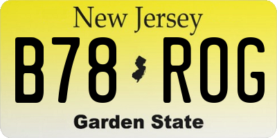 NJ license plate B78ROG