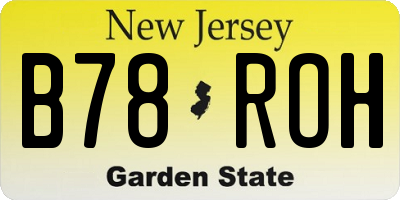 NJ license plate B78ROH
