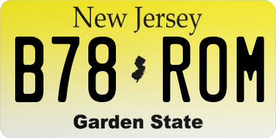NJ license plate B78ROM