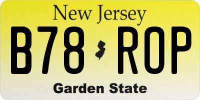 NJ license plate B78ROP