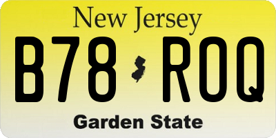 NJ license plate B78ROQ