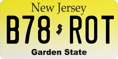 NJ license plate B78ROT