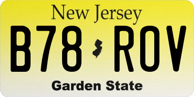 NJ license plate B78ROV