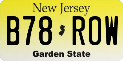 NJ license plate B78ROW