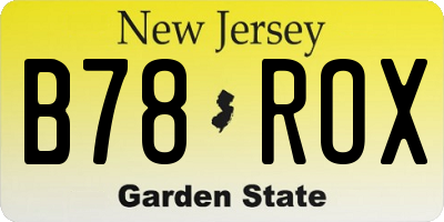 NJ license plate B78ROX