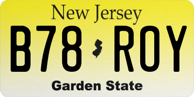 NJ license plate B78ROY