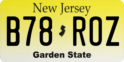 NJ license plate B78ROZ