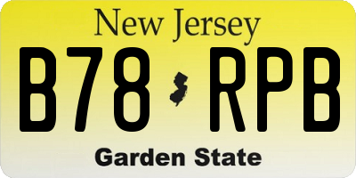 NJ license plate B78RPB