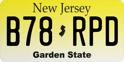 NJ license plate B78RPD