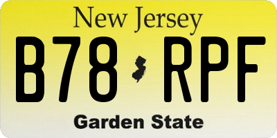 NJ license plate B78RPF