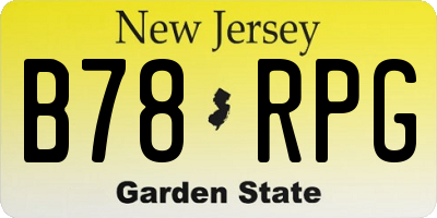 NJ license plate B78RPG
