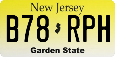 NJ license plate B78RPH