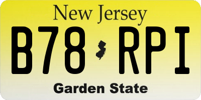 NJ license plate B78RPI