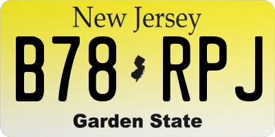 NJ license plate B78RPJ