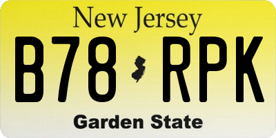NJ license plate B78RPK