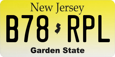 NJ license plate B78RPL