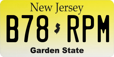 NJ license plate B78RPM