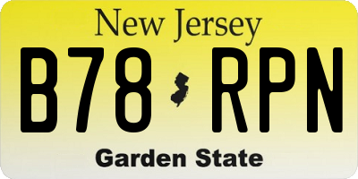NJ license plate B78RPN