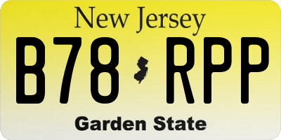 NJ license plate B78RPP
