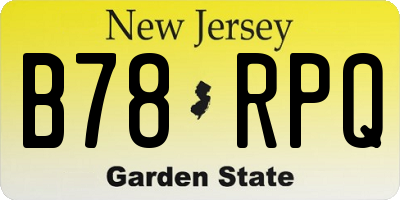 NJ license plate B78RPQ