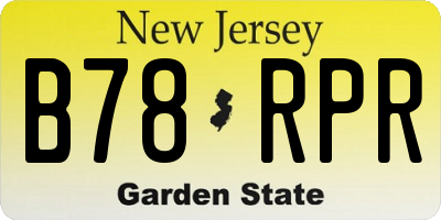 NJ license plate B78RPR