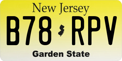 NJ license plate B78RPV