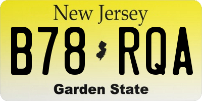 NJ license plate B78RQA