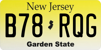 NJ license plate B78RQG