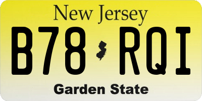 NJ license plate B78RQI