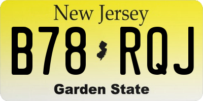 NJ license plate B78RQJ