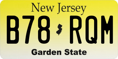 NJ license plate B78RQM