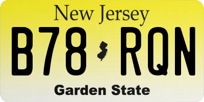 NJ license plate B78RQN