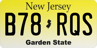 NJ license plate B78RQS