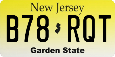 NJ license plate B78RQT
