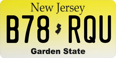 NJ license plate B78RQU