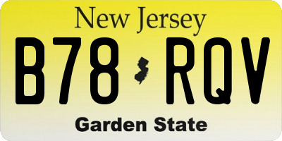NJ license plate B78RQV
