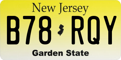 NJ license plate B78RQY