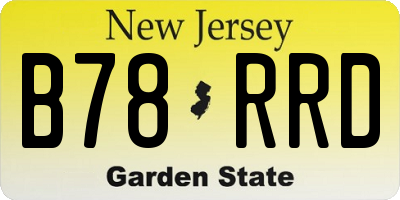 NJ license plate B78RRD