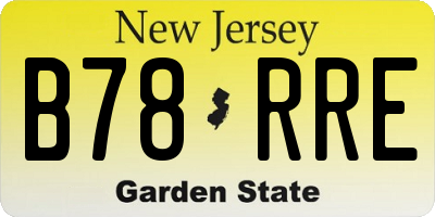 NJ license plate B78RRE