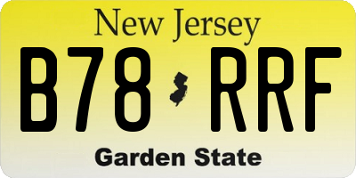 NJ license plate B78RRF