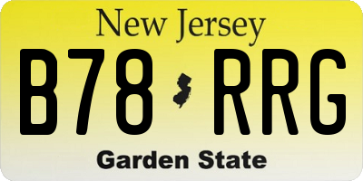 NJ license plate B78RRG