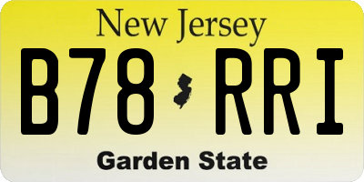 NJ license plate B78RRI