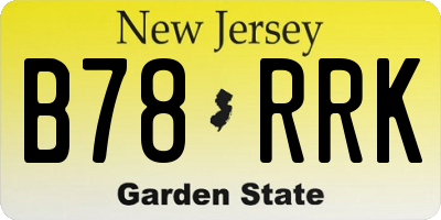 NJ license plate B78RRK