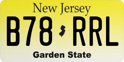 NJ license plate B78RRL