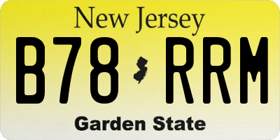 NJ license plate B78RRM