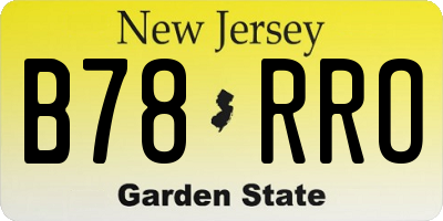 NJ license plate B78RRO
