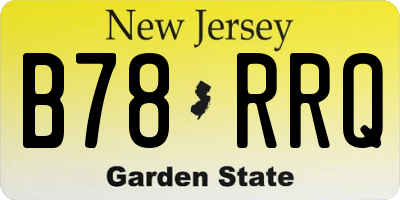 NJ license plate B78RRQ