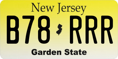 NJ license plate B78RRR