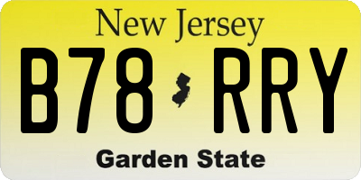 NJ license plate B78RRY