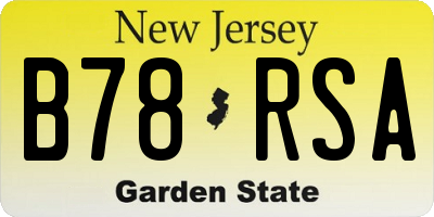 NJ license plate B78RSA